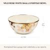 MACKENZIE-CHILDS Everyday Bowl, Serving Bowl for Entertaining, Large, Wild Rose Mauve(White Wild Rose)