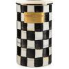MACKENZIE-CHILDS Enamel Utensil Holder, Stylish Kitchen Countertop Organizer, Wild Rose Mauve(Courtly Check)