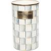 MACKENZIE-CHILDS Enamel Utensil Holder, Stylish Kitchen Countertop Organizer, Wild Rose Mauve(Sterling Check)