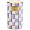 MACKENZIE-CHILDS Enamel Utensil Holder, Stylish Kitchen Countertop Organizer, Wild Rose Mauve(Violet Check)
