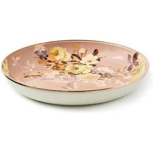 MACKENZIE-CHILDS Enamel Abundant Bowl, Decorative or Serving Bowl, 13-Cup Capacity, Wild Rose Mauve(Mauve Wild Rose)