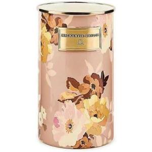 MACKENZIE-CHILDS Enamel Utensil Holder, Stylish Kitchen Countertop Organizer, Wild Rose Mauve(Mauve Wild Rose)