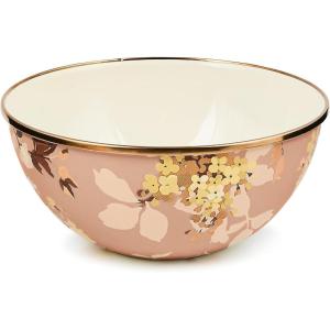 MACKENZIE-CHILDS Everyday Bowl, Serving Bowl for Entertaining, Large, Wild Rose Mauve(Mauve Wild Rose)