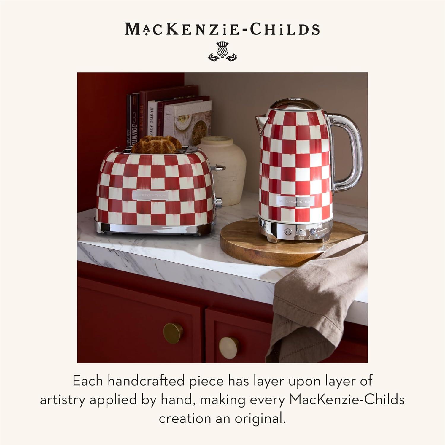image:imageMACKENZIECHILDS 2Slice Toaster Decorative Toaster for Kitchen BlackandWhite Courtly Flower MarketCherry Check