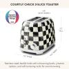 MACKENZIE-CHILDS 2-Slice Toaster, Decorative Toaster for Kitchen, Black-and-White Courtly Flower Market(Courtly Check)