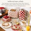 MACKENZIE-CHILDS 2-Slice Toaster, Decorative Toaster for Kitchen, Black-and-White Courtly Flower Market(Rosy Check)