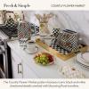 MACKENZIE-CHILDS 2-Slice Toaster, Decorative Toaster for Kitchen, Black-and-White Courtly Flower Market(White Flower Market)