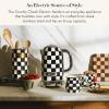 MACKENZIE-CHILDS Electric Kettle, Stainless-Steel Tea Kettle, Black-and-White Courtly Flower Market(Courtly Check)