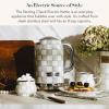 MACKENZIE-CHILDS Electric Kettle, Stainless-Steel Tea Kettle, Black-and-White Courtly Flower Market(Sterling Check)