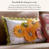 MACKENZIE-CHILDS Lumbar Throw Pillow, Decorative Polyester Pillow for Living Room, 13×5, Spring Bouquet Scalloped