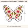 MACKENZIE-CHILDS Throw Pillow, Decorative Cotton Pillow for Living Room, 15×19, Butterfly-Shaped Floral