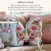MACKENZIE-CHILDS Throw Pillow, Decorative Cotton Pillow for Living Room, 15×19, Butterfly-Shaped Floral