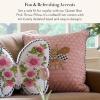 MACKENZIE-CHILDS Throw Pillow, Decorative Cotton Pillow for Living Room, 18×12, Queen Bee Pink
