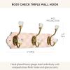 MACKENZIE-CHILDS Triple Wall Hook, Enamel Hanging Wall Rack, Pink-and-White Rosy Check(Rosy Check)