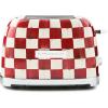 MACKENZIE-CHILDS 2-Slice Toaster, Decorative Toaster for Kitchen, Black-and-White Courtly Flower Market(Cherry Check)