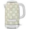 MACKENZIE-CHILDS Electric Kettle, Stainless-Steel Tea Kettle, Black-and-White Courtly Flower Market(Sterling Check)