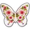 MACKENZIE-CHILDS Throw Pillow, Decorative Cotton Pillow for Living Room, 15×19, Butterfly-Shaped Floral