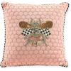 MACKENZIE-CHILDS Throw Pillow, Decorative Cotton Pillow for Living Room, 18×12, Queen Bee Pink