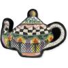 MACKENZIE-CHILDS Throw Pillow, Decorative Cotton Pillow for Living Room, 18×14, Embellished Teapot Shape