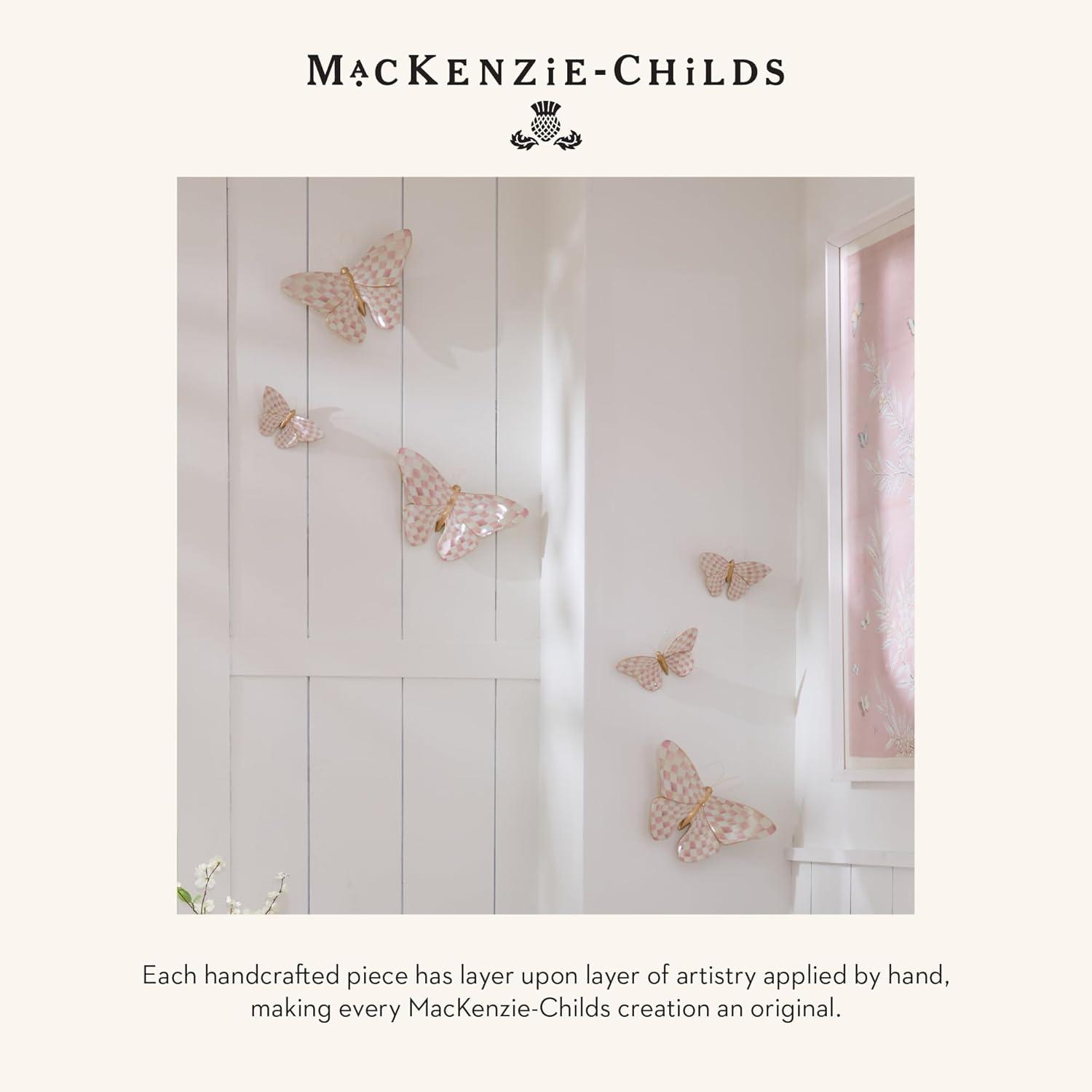 image:imageMACKENZIECHILDS Set of 2 Butterfly Decorations Hanging Butterfly Wall Decor BrownandWhite MochaRosy Check