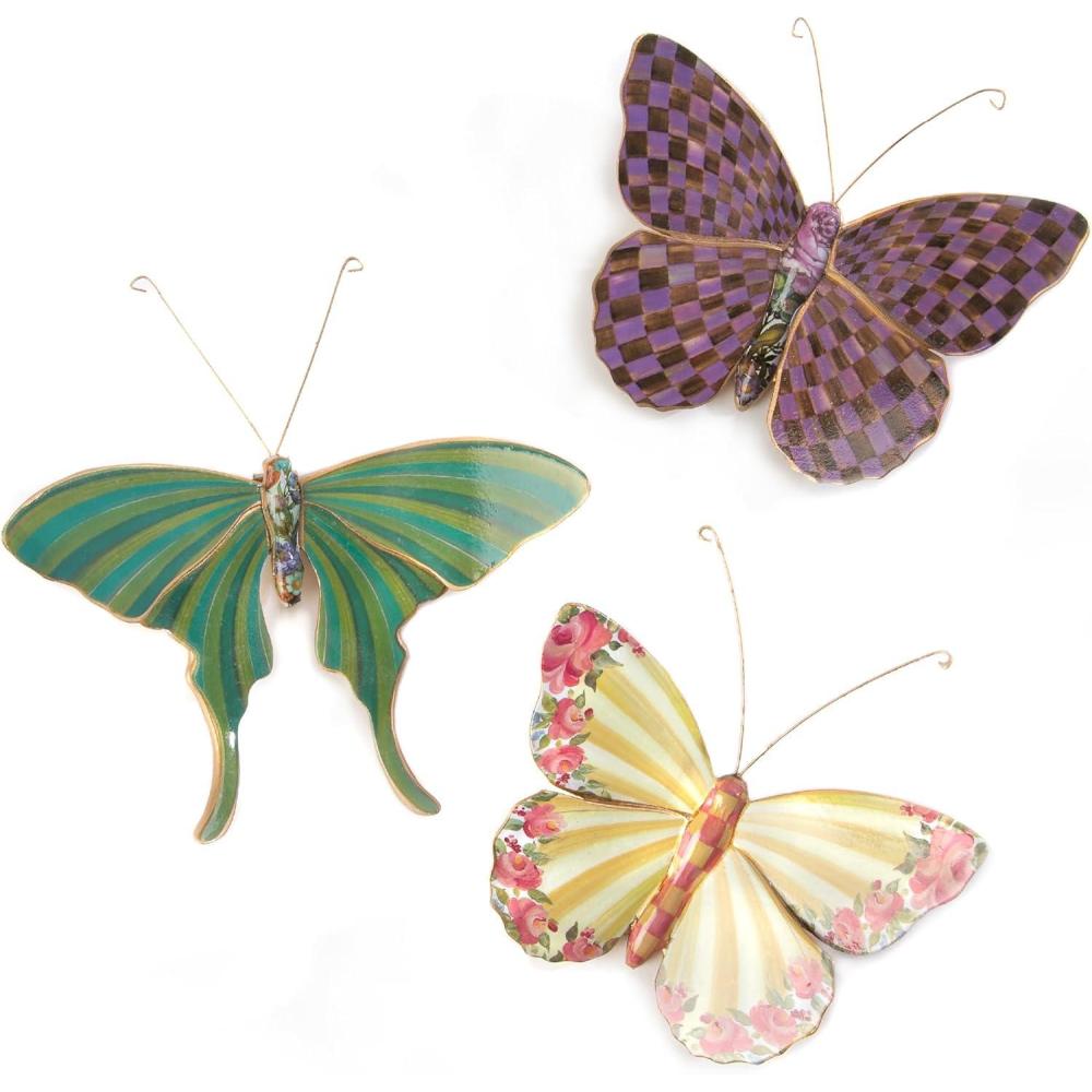 image:imageMACKENZIECHILDS Set of 3 Butterfly Decorations Hanging Butterfly Wall Decor BrownandWhite MochaField