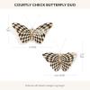 MACKENZIE-CHILDS Set of 2 Butterfly Decorations, Hanging Butterfly Wall Decor, Brown-and-White Mocha(Courtly Check)