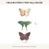 MACKENZIE-CHILDS Set of 3 Butterfly Decorations, Hanging Butterfly Wall Decor, Brown-and-White Mocha(Field)