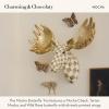 MACKENZIE-CHILDS Set of 3 Butterfly Decorations, Hanging Butterfly Wall Decor, Brown-and-White Mocha(Mocha)