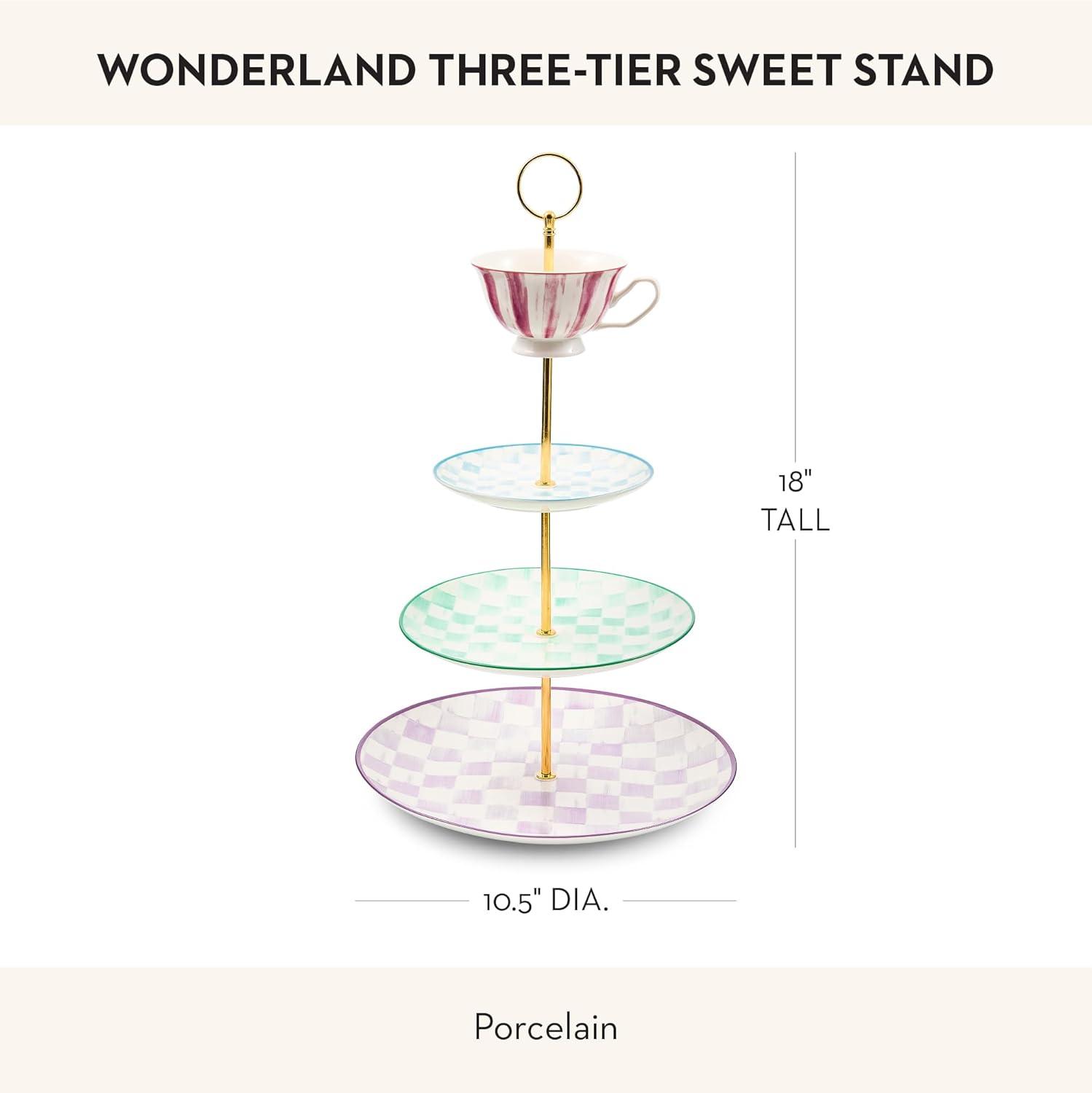 image:imageMACKENZIECHILDS Porcelain Tiered Sweet Stand ThreeTier Serving Tray for Dessert Wonderland