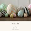 MACKENZIE-CHILDS Egg Figurine, Cute Easter Table Decoration, Spring and Easter Egg Decor, Mini, Pink-and-White Bubblegum Stripe(Bubblegum Stripe)