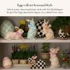 MACKENZIE-CHILDS Egg Figurine, Cute Easter Table Decoration, Spring and Easter Egg Decor, Mini, Pink-and-White Bubblegum Stripe(Bubblegum Stripe)
