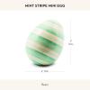 MACKENZIE-CHILDS Egg Figurine, Cute Easter Table Decoration, Spring and Easter Egg Decor, Mini, Pink-and-White Bubblegum Stripe(Mini Stripe)