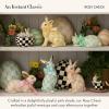 MACKENZIE-CHILDS Egg Figurine, Cute Easter Table Decoration, Spring and Easter Egg Decor, Mini, Pink-and-White Bubblegum Stripe(Rosy Check)
