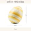 MACKENZIE-CHILDS Egg Figurine, Cute Easter Table Decoration, Spring and Easter Egg Decor, Mini, Pink-and-White Bubblegum Stripe(Sunshine Stripe)
