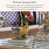 MACKENZIE-CHILDS Pansy Party Chick with Cart Figurine