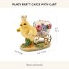 MACKENZIE-CHILDS Pansy Party Chick with Cart Figurine
