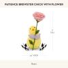 MACKENZIE-CHILDS Patience Brewster Resin Figurine, Handmade Spring and Easter Decor, Chick with Flower