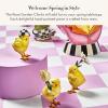 MACKENZIE-CHILDS Set of 3 Rose Garden Chicks, Spring Baby Chick Decorations, Easter Table Decor