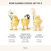 MACKENZIE-CHILDS Set of 3 Rose Garden Chicks, Spring Baby Chick Decorations, Easter Table Decor