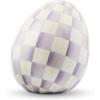 MACKENZIE-CHILDS Egg Figurine, Cute Easter Table Decoration, Spring and Easter Egg Decor, Mini, Pink-and-White Bubblegum Stripe(Violet Check)
