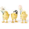 MACKENZIE-CHILDS Set of 3 Rose Garden Chicks, Spring Baby Chick Decorations, Easter Table Decor