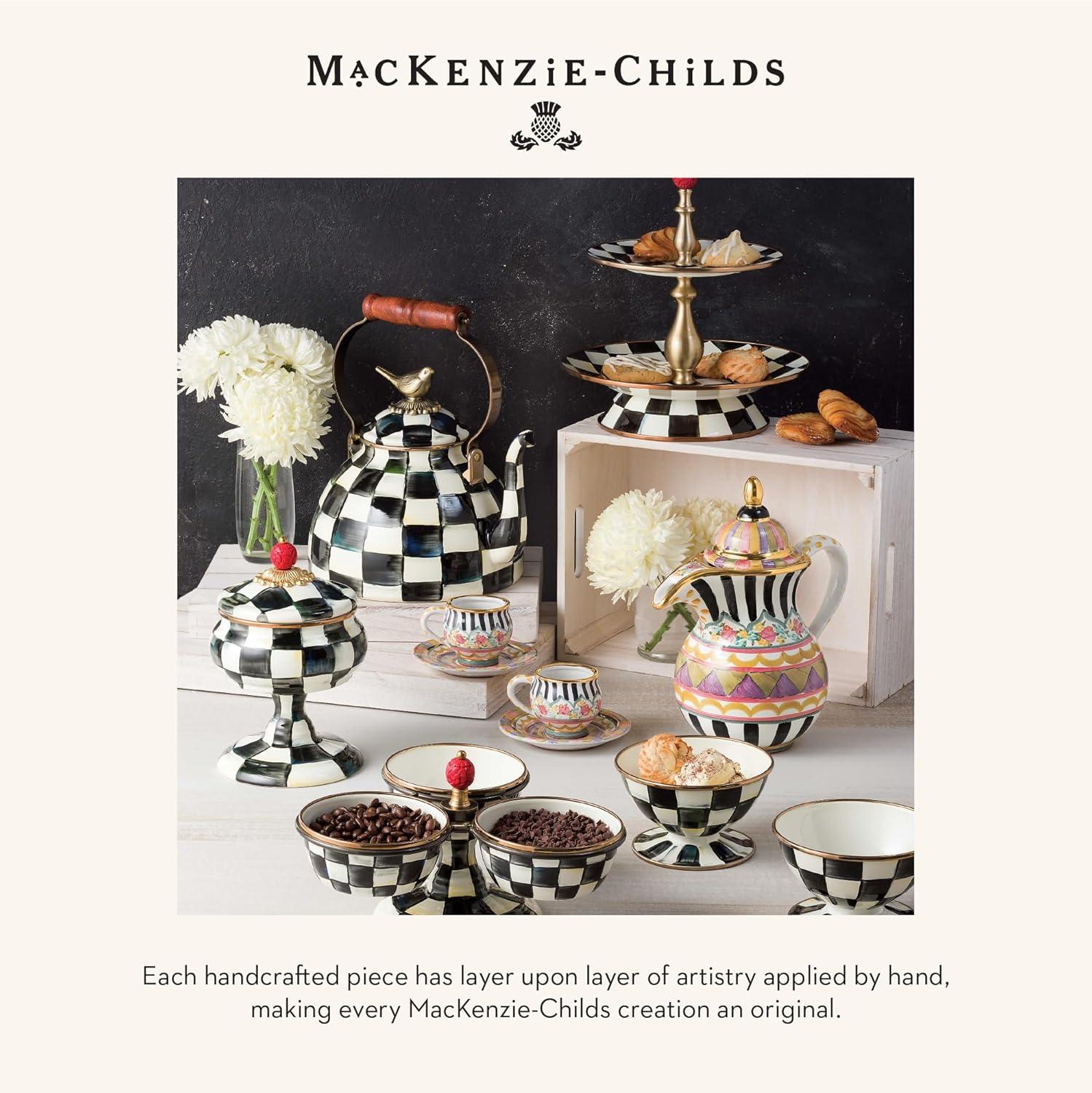 image:imageMACKENZIECHILDS Ceramic Farmhouse Oil Cruet Ceramic OilDispenser Bottle BrownandWhite Mocha CheckCourtly Check