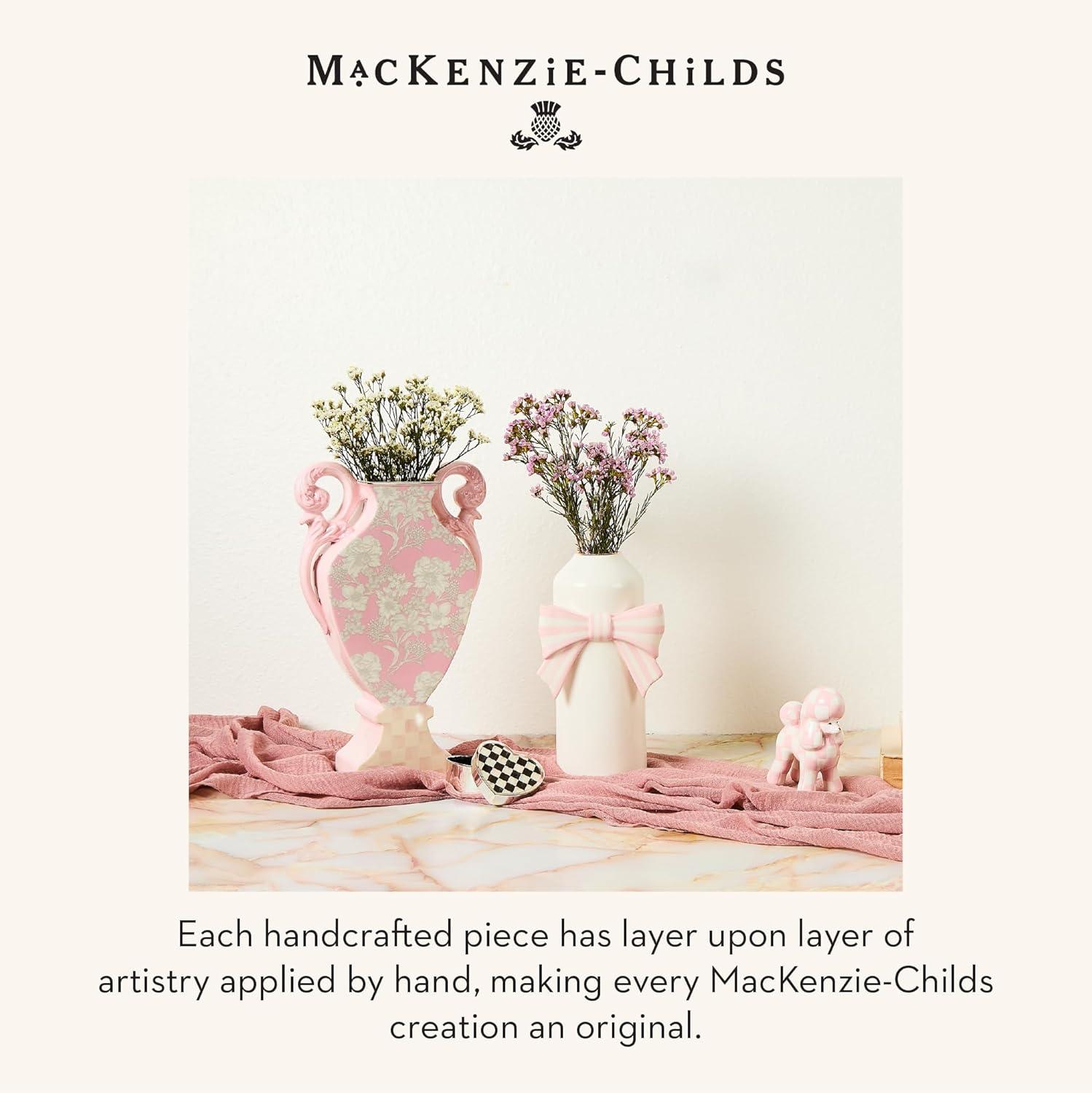 image:imageMACKENZIECHILDS Decorative Salt and Pepper Shaker Set Ceramic Salt and Pepper Holders PinkandWhite Rosy Check Poodle