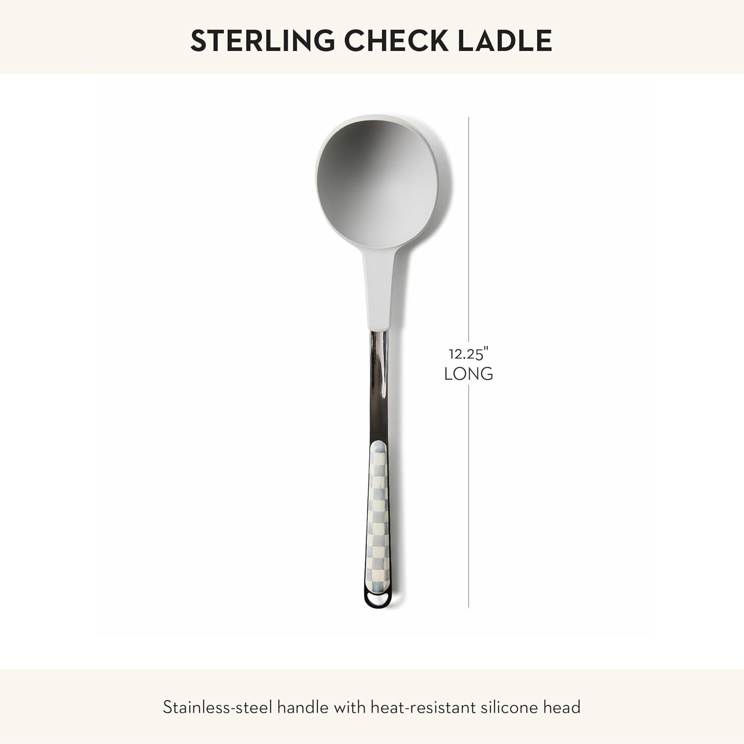 image:imageMACKENZIECHILDS Ladle Kitchen Ladle Spoon for Cooking PinkandWhite Rosy CheckSterling Check