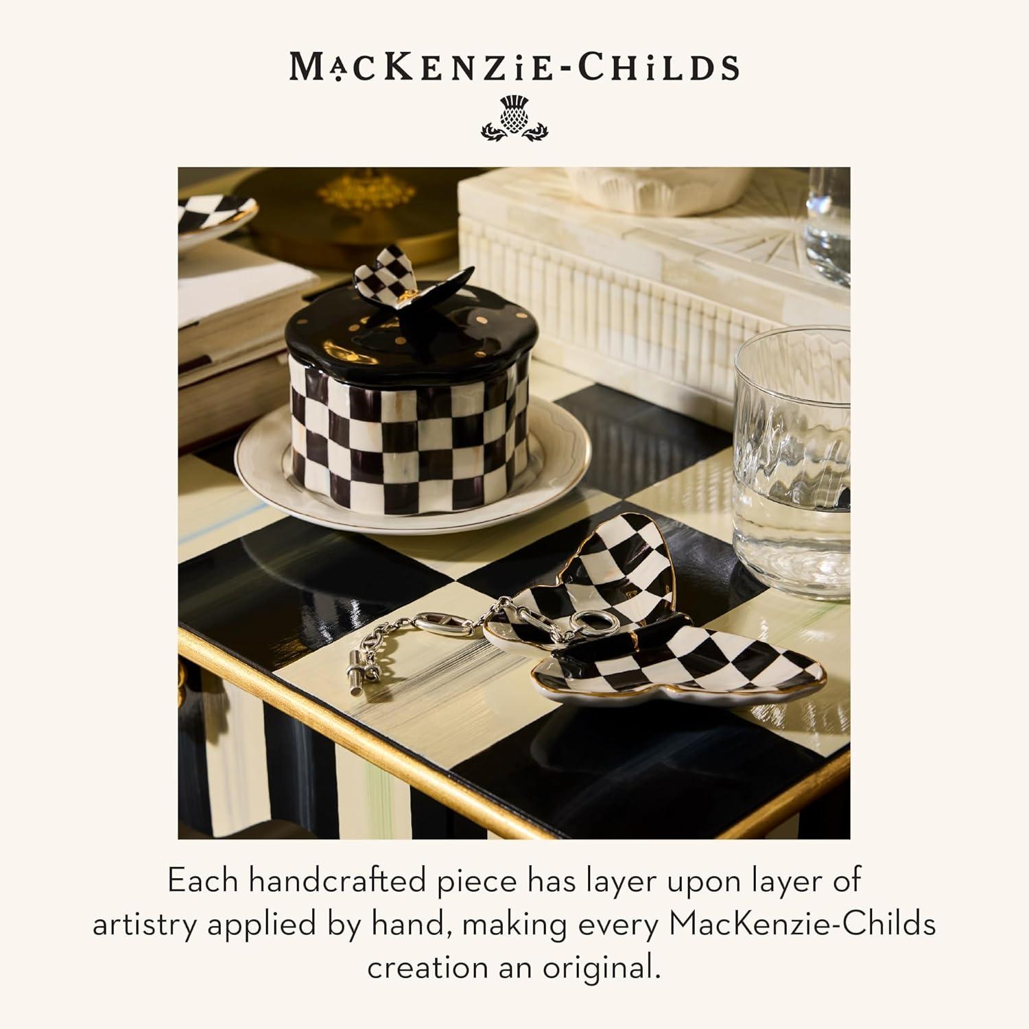 image:imageMACKENZIECHILDS SilverPlated Small Storage Box for Jewelry Keepsakes Ring Storage or Gift Giving BlackandWhite Courtly Check Heart