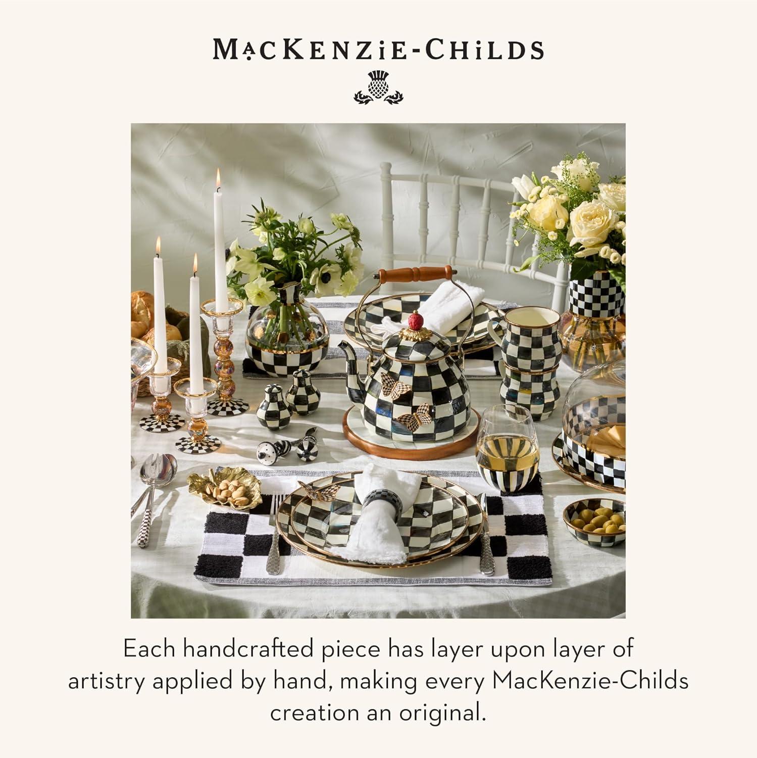 image:imageMACKENZIECHILDS Stemless Wine Glass Decorative Wine Glass 22 Ounces BlackandWhite Courtly StripeCourtly Stripe