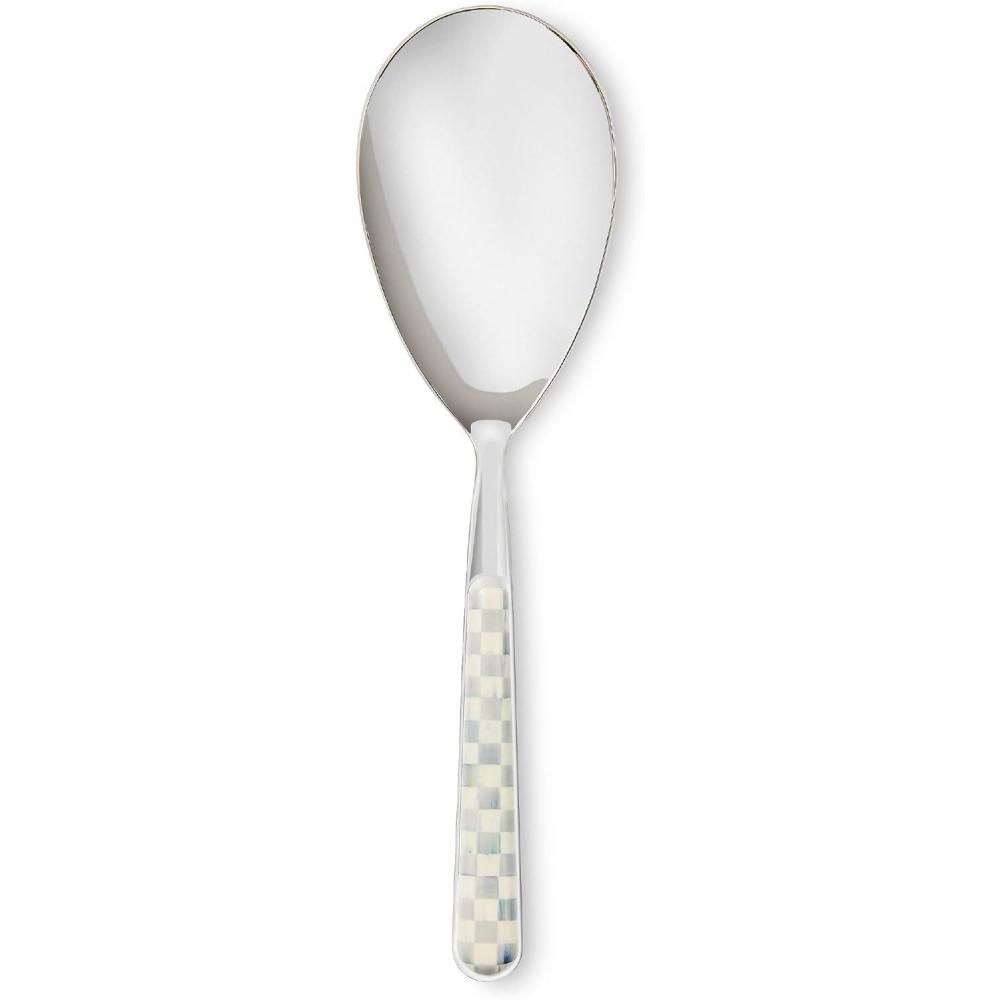 image:imageMACKENZIECHILDS 2Piece Bistro Salad Serving Set StainlessSteel Salad Servers BlackandWhite Courtly CheckSterling Check