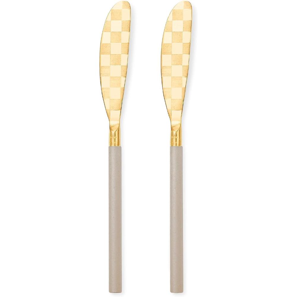 image:imageMACKENZIECHILDS 2Piece Spreader Set StainlessSteel Butter Knife Set BlackMocha