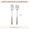 MACKENZIE-CHILDS 2-Piece Bistro Salad Serving Set, Stainless-Steel Salad Servers, Black-and-White Courtly Check(Courtly Check)