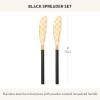 MACKENZIE-CHILDS 2-Piece Spreader Set, Stainless-Steel Butter Knife Set, Black(Black)